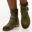 Zielone zamszowe botki damskie Potocki 12739