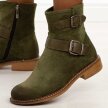 Zielone zamszowe botki damskie Potocki 12739