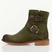 Zielone zamszowe botki damskie Potocki 12739