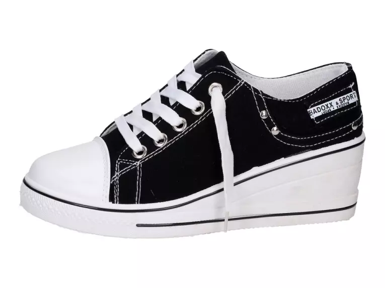Ostatnia Para Czarne trampki Xcore 6921koturna