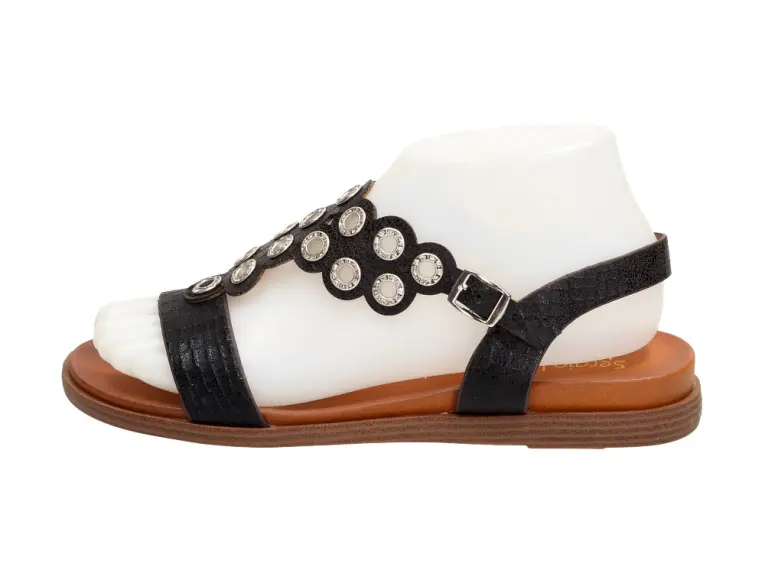 Czarne sandały damskie Sergio Leone Sk012