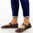 Czekoladowe skórzane Polskie półbuty damskie barefoot Aga 2154