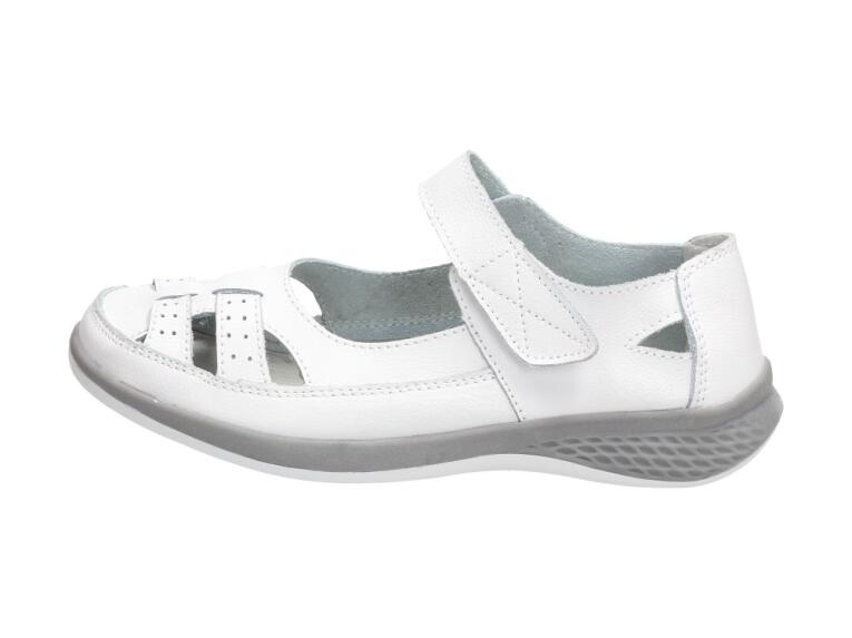 Białe skórzane półbuty damskie S.BARSKI G25