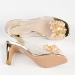 Złote silikonowe sandały damskie na szpilce, transparentne SABATINA 1014-B