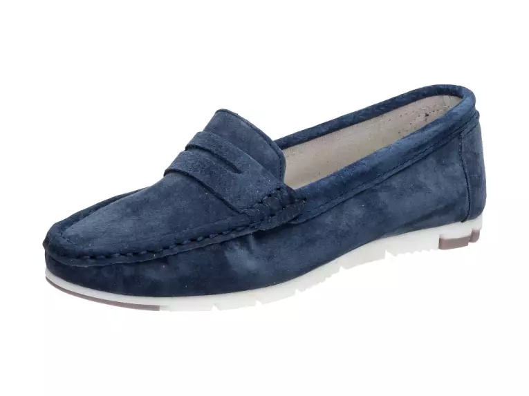 Granatowe mokasyny damskie Filippo Dp639 Skóra