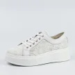 Białe koronkowe sneakersy damskie na platformie S.Barski Hy025