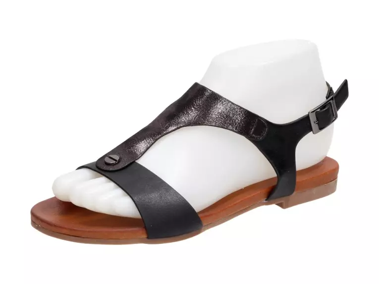 Czarne sandały damskie S.Barski 541-8