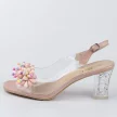 Różowe silikonowe sandały damskie na słupku z ozdobą, transparentne DiA 1037-23