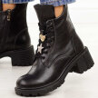 Czarne skórzane botki damskie na traperze Filippo Dbt7132/25