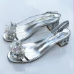 Srebrne przeźroczyste sandały damskie na obcasie z kryształami, transparentne SABATINA 660-5