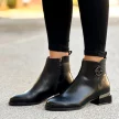 Czarne botki damskie na obcasie VINCEZA 58159