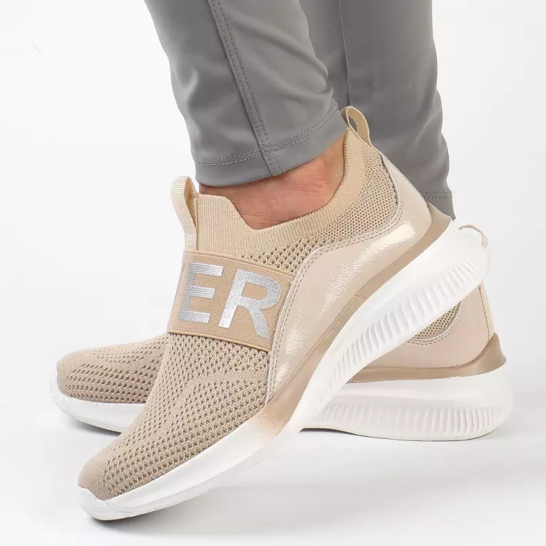 Beżowe sneakersy damskie VINCEZA 8774