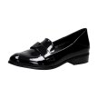 Czarne lakierowane mokasyny damskie, półbuty VINCEZA 10695