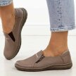 Cappuccino skórzane Polskie półbuty damskie Deoni 538A