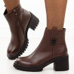 Brązowe skórzane botki damskie na traperze Cambell 29312