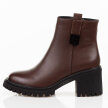 Brązowe skórzane botki damskie na traperze Cambell 29312