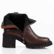 Brązowe skórzane botki damskie na traperze Cambell 29312