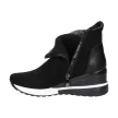 Czarne botki damskie, sneakersy na zimę na koturnie VINCEZA 10835