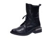 Czarne trapery, botki damskie NAVY DOT 60004