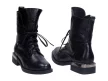 Czarne trapery, botki damskie NAVY DOT 60004