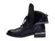 Czarne trapery, botki damskie NAVY DOT 60004