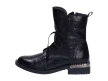 Czarne trapery, botki damskie NAVY DOT 60004