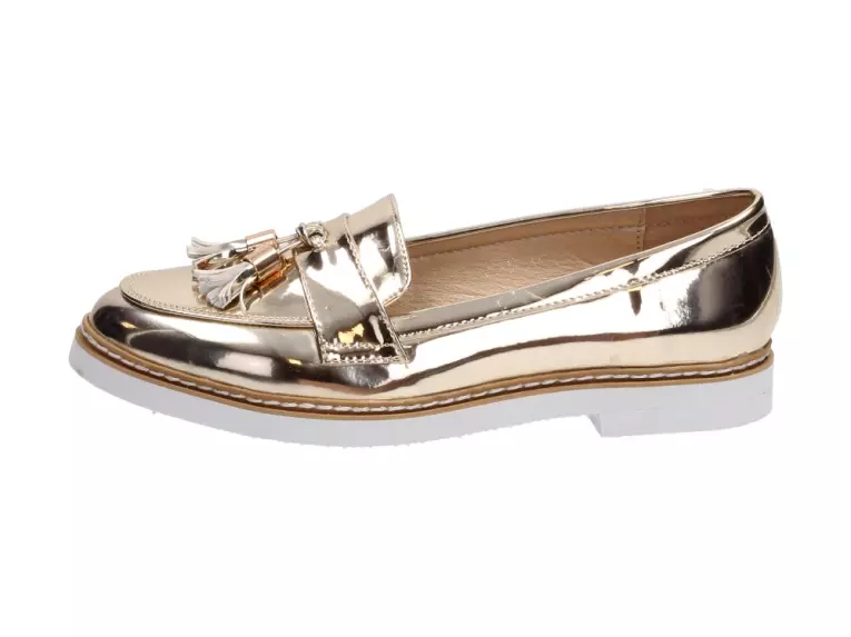 Złote lordsy na platformie buty Vices 782