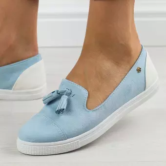 Slip On Błękitne tenisówki damskie Balada B794
