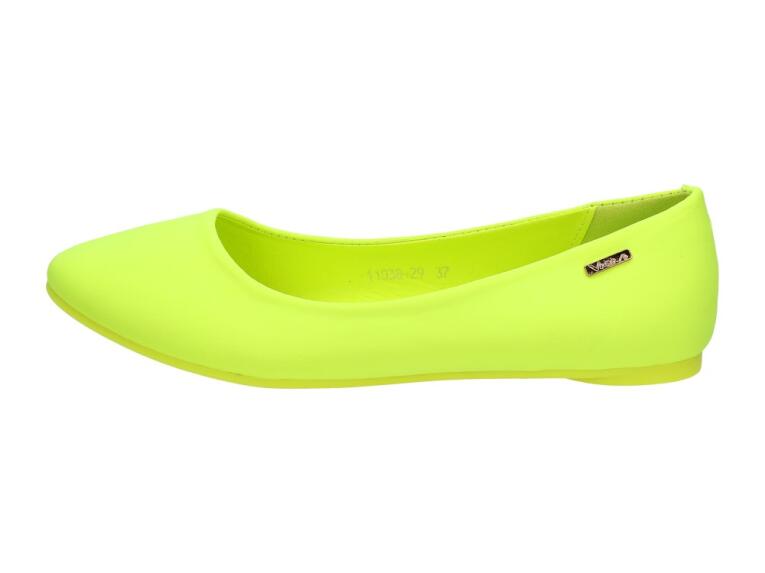 Limonkowe baleriny buty damskie Vices 11038-29