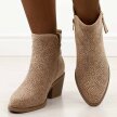 Beżowe jesienne botki damskie, kowbojki S.Barski 52-538