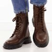 Brązowe skórzane botki damskie na traperze T.Sokolski Z25-345