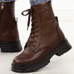 Brązowe skórzane botki damskie na traperze T.Sokolski Z25-345