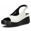 Białe skórzane sandały damskie na koturnie FILIPPO DS3595/22