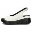 Białe skórzane sandały damskie na koturnie FILIPPO DS3595/22