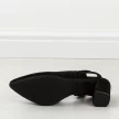 Czarne zamszowe sandały damskie na słupku z zakrytymi palcami Sergio Leone sk446