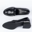 Czarne półbuty damskie na obcasie VINCEZA 58162 BK PU