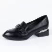 Czarne półbuty damskie na obcasie VINCEZA 58162 BK PU