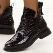 Czarne lakierowane skórzane botki damskie Filippo Dbt7239/25