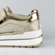 Złote skórzane sneakersy damskie S.BARSKI 29047