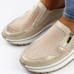 Złote skórzane sneakersy damskie S.BARSKI 29047