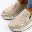 Złote skórzane sneakersy damskie S.BARSKI 29047