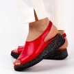 Czerwone sandały damskie na platformie NAVY DOT 65003