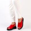 Czerwone sandały damskie na platformie NAVY DOT 65003