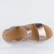 Platynowe skórzane sandały damskie na koturnie MUYA 422400