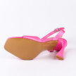 Różowe satynowe sandały damskie na szpilce POTOCKI 21027
