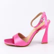 Różowe satynowe sandały damskie na szpilce POTOCKI 21027