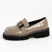 Lakierowane mokasyny damskie, loafersy DiA 523 TAUPE