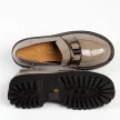 Lakierowane mokasyny damskie, loafersy DiA 523 TAUPE