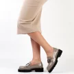 Lakierowane mokasyny damskie, loafersy DiA 523 TAUPE