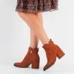 Botki damskie na obcasie VINCEZA 10620 CAMEL
